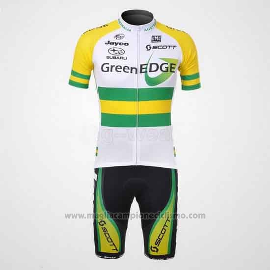 2012 Abbigliamento Ciclismo GreenEDGE Campione Austria Manica Corta e Salopette